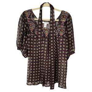 Pinky Women’s Boho Blouse Size M. 19PTP. 30L.‎